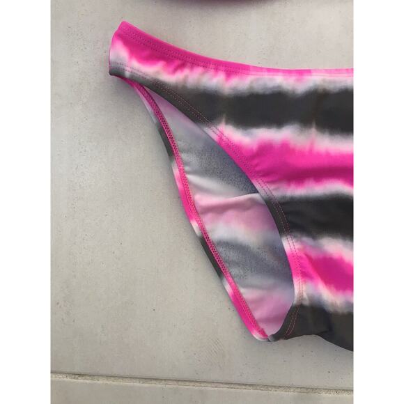 Malibu Dream Girl Multicolor Padded Striped Bikini Set Swimsuit - Picture 6 of 9